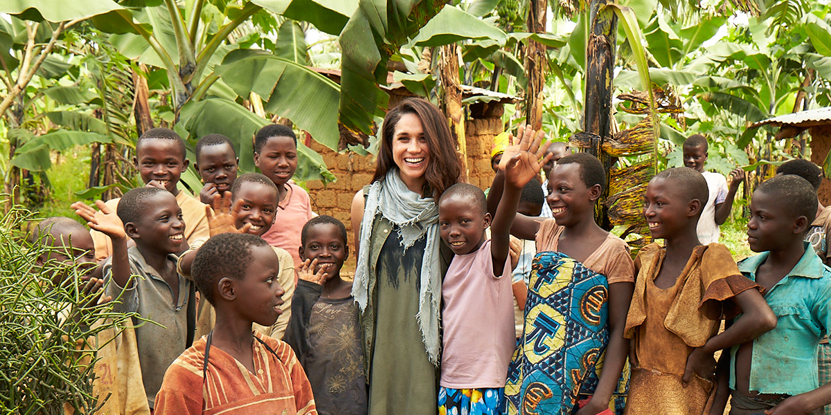 Meghan Markle, pictured (center) while leading a volunteer Clean Water Campaign in Rwanda, 2015. | Photo courtesy of Artists' Collective Canada.