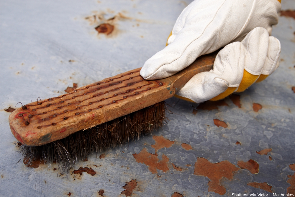remove rust and lose paint with a wire brush