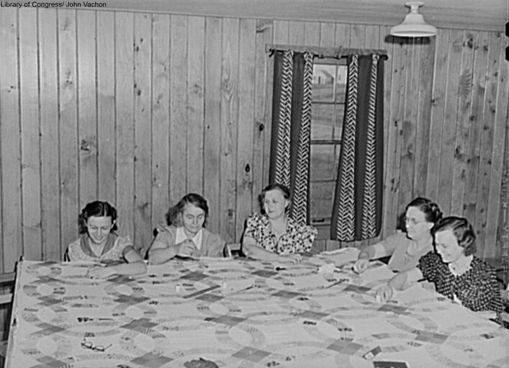 Quilting bee in 1940