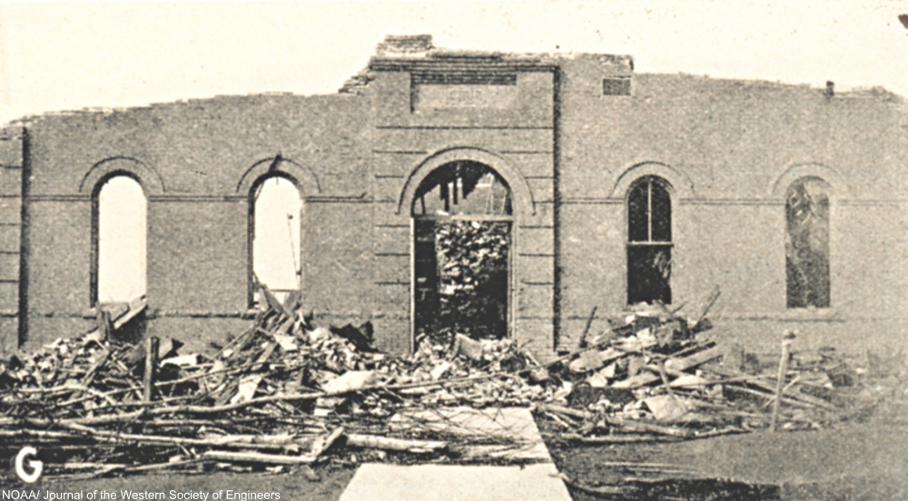 Elementary school in De Soto, IL, where 33 children were killed in the Tri-state Tornado of 1925