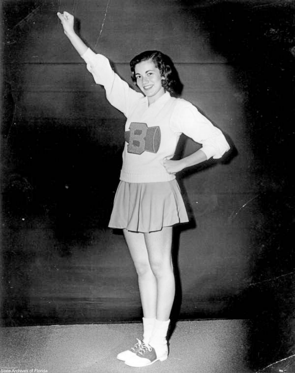 1954 cheerleader in Hollywood, Florida