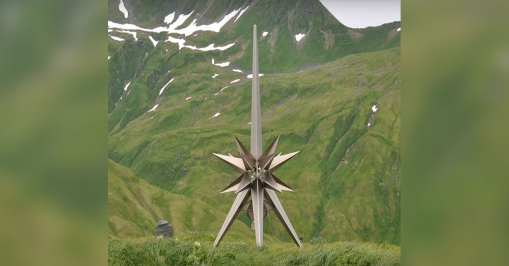 Source: YouTube/Josh Griffiths The Japanese government dedicated this monument to those who died on Attu and Kiska islands in WWII.