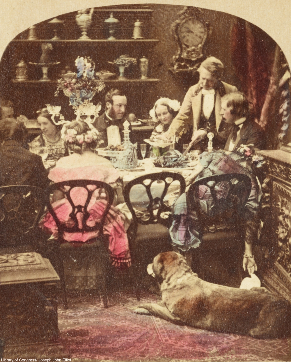 Victorian family at dinner
