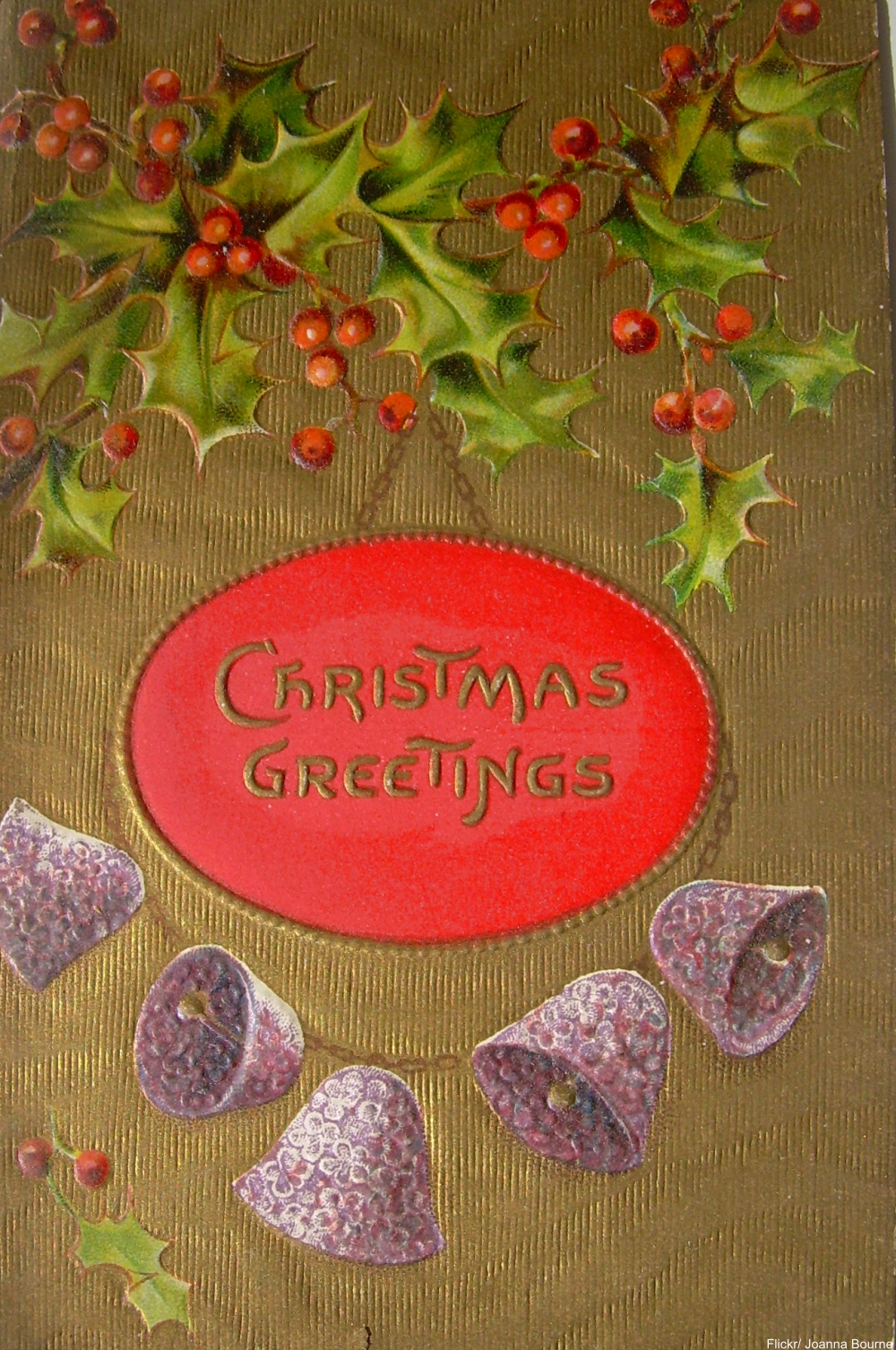 vintage embossed Christmas card