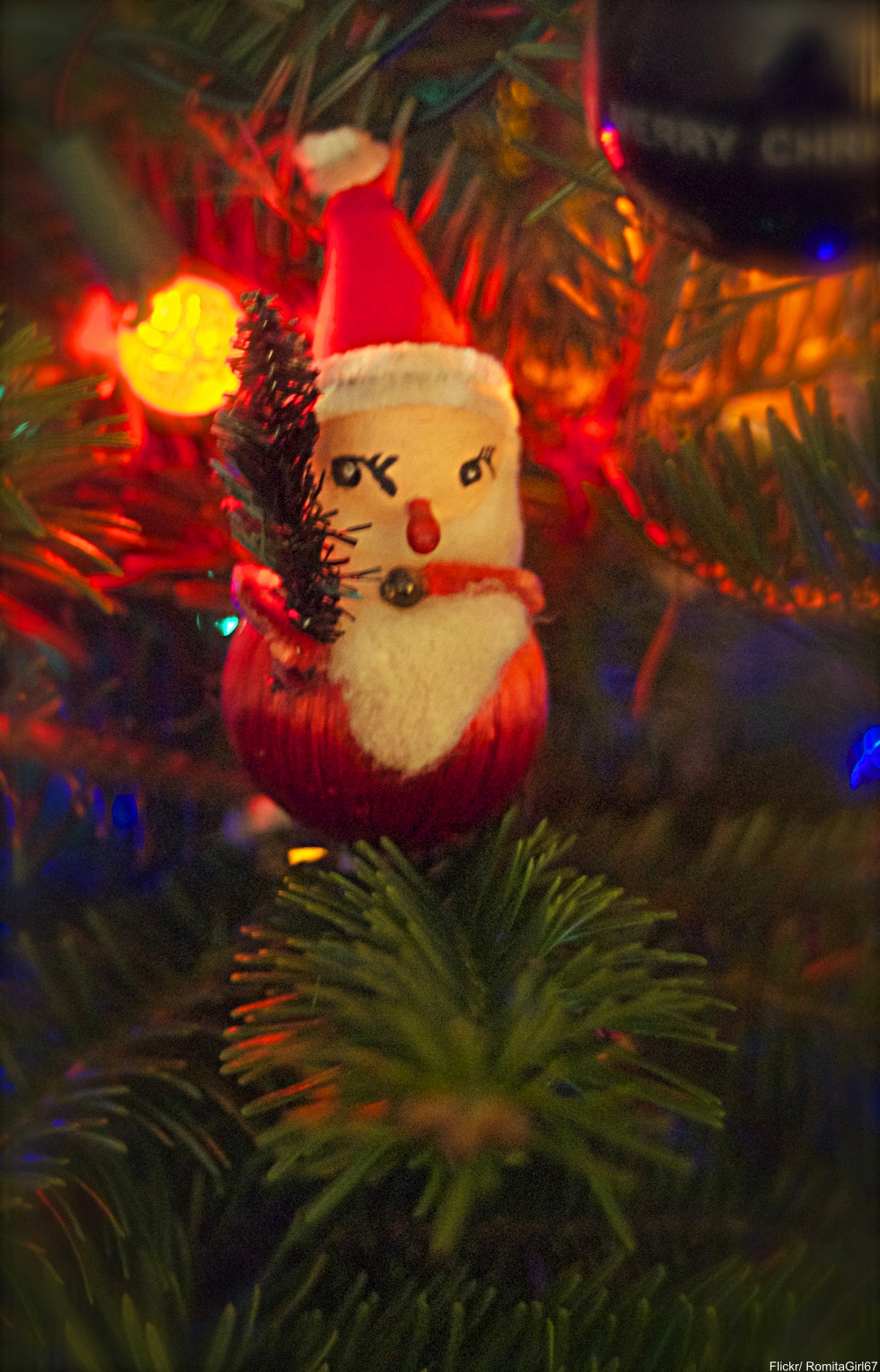 vintage Santa Christmas tree ornament