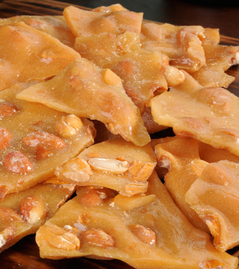 A mound of peanut brittle