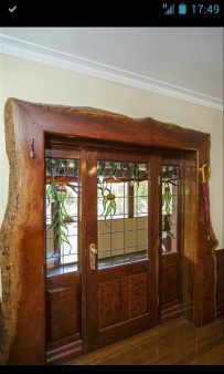This is an entrance I built for our b&b cottage. Made from River Redgum at Murray Bridge. South Australia.