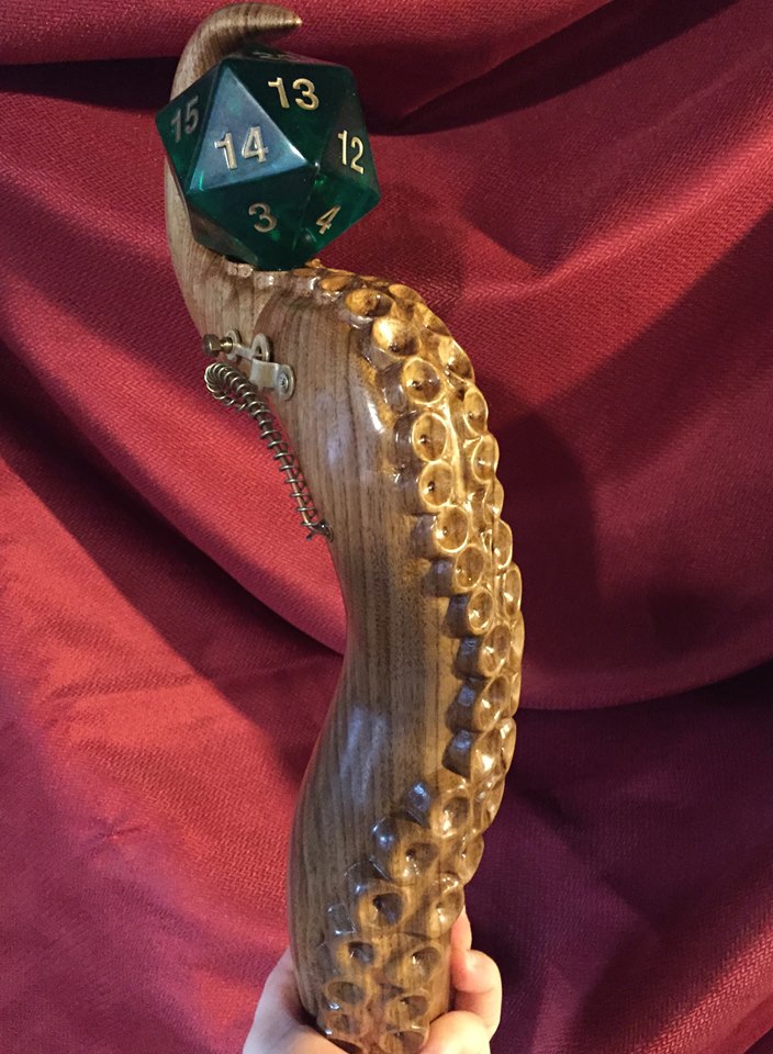 From Tiffany Purnell: Tentacle tap handle - private commission. I am a custom carver under my business name, Tapwood Carving. I specialize in custom tap handles