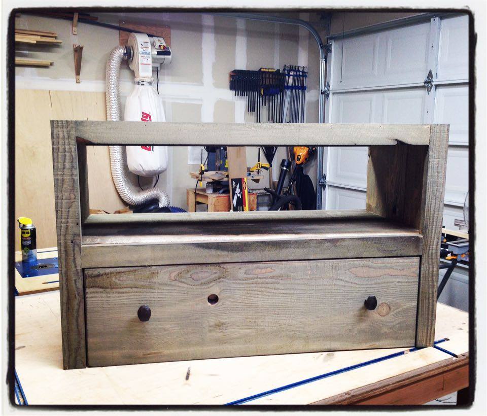 From Jay DeLong: Reclaimed Douglas Fir re-sawn from timbers taken from buildings in the Port of Tacoma. The drawer pulls are repurposed railroad spikes. Thanks for supporting woodworkers! Jay DeLong-9Boards Repurposed Woodsmithing, Bonney Lake, WA