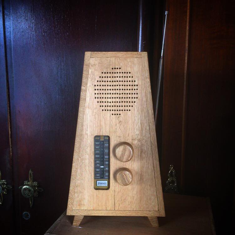 From Lee Suet Ying: Hello, greeting from Hong Kong, my mentor Chegor made this dovetail joints radio, made of Oak.