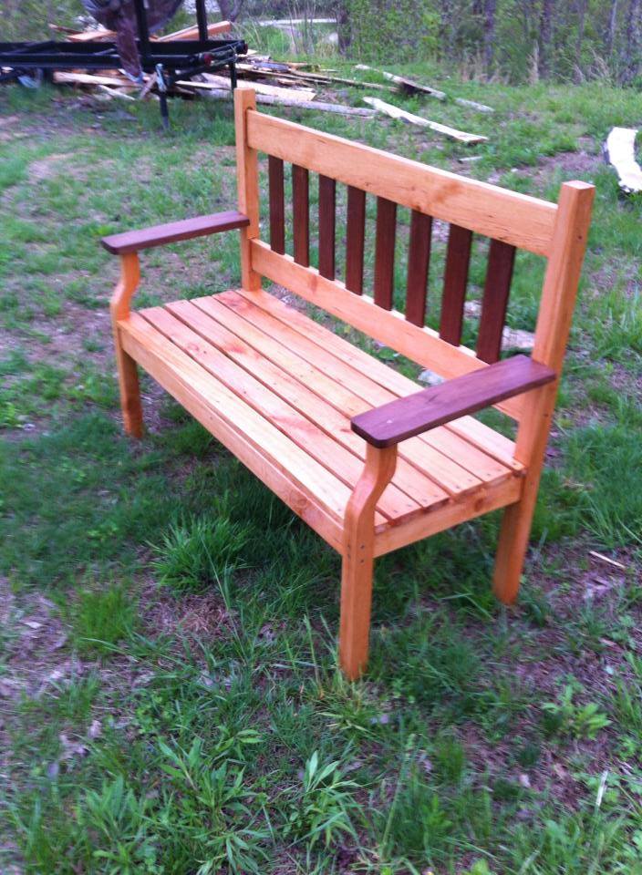 From JerryandTracy Banks: black walnut and cherry garden bench j&j wood products Jackson kentucky