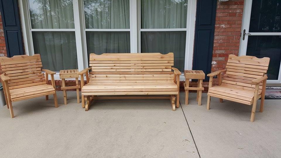 From Adam Kirchner: the porch furniture is made from cedar deck boards