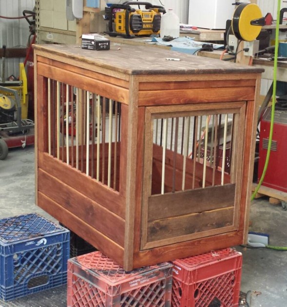 From Michael Smith: Here is my dog crate end table I built this weekend.