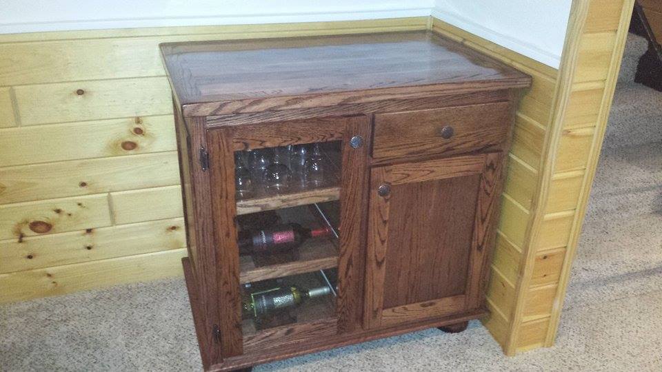From Pat Thibodeau: Oak wine cabinet