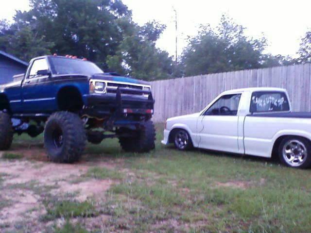 From Steven Carter: My brothers s10 on K5 frame and my 86 Mazda.