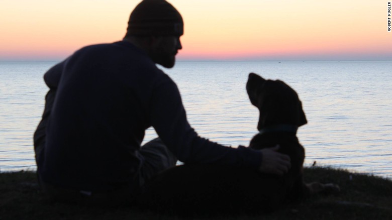 Kugler and Bella visit Lake Erie. (Credit: Robert Kugler)