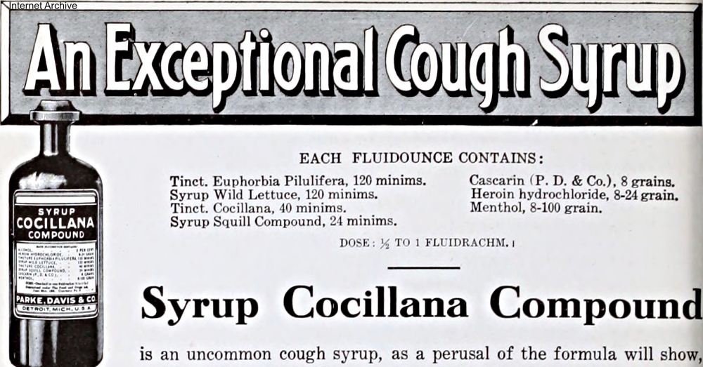 Parke Davis Heroin Cough Syrup Ad Circa 1909