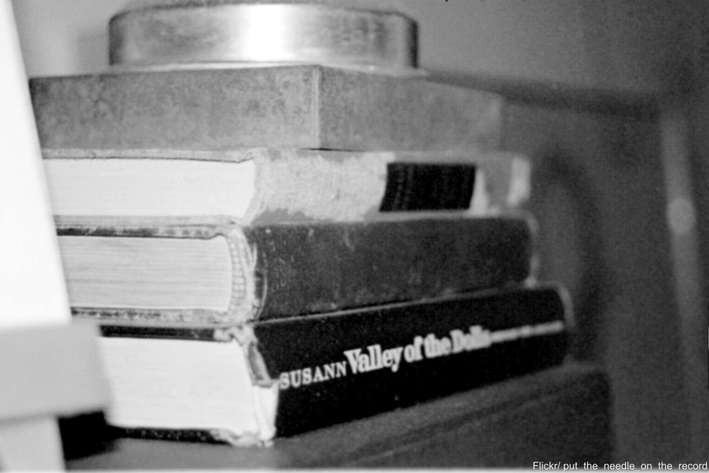 stack of vintage books