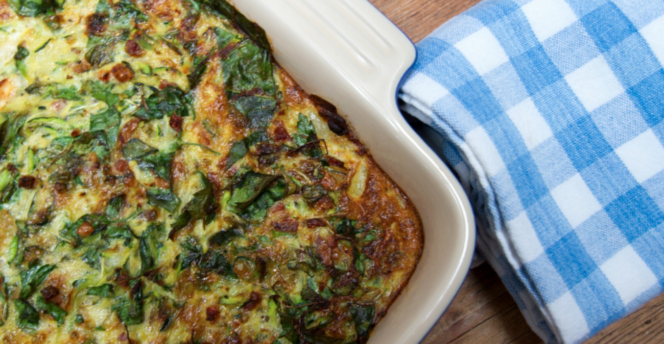 Spinach Kale Egg Bake 12 Tomatoes