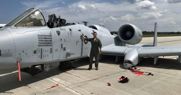 Source: U.S. Air Force Capt. Brett DeVries stands near an A-10 Thunderbolt