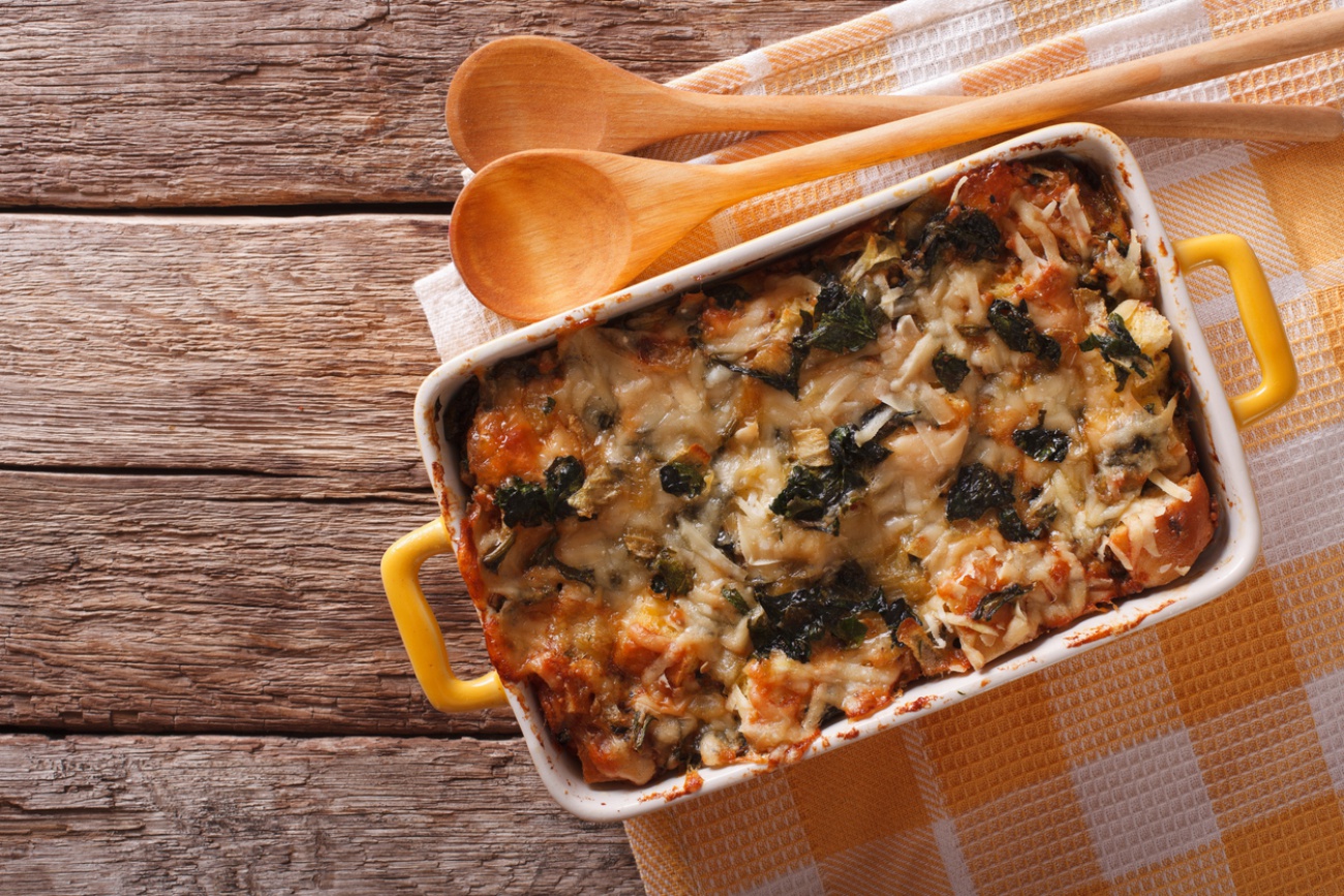 Spinach and Chicken Bake With Croutons 12 Tomatoes