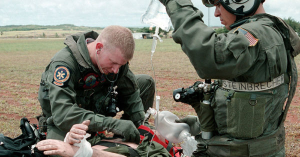 Source: Wikimedia Commons Navy Corpsman in a field training exercise.