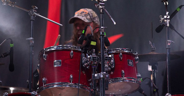 Source: Wikimedia Commons Donald Tardy performing with Obituary.