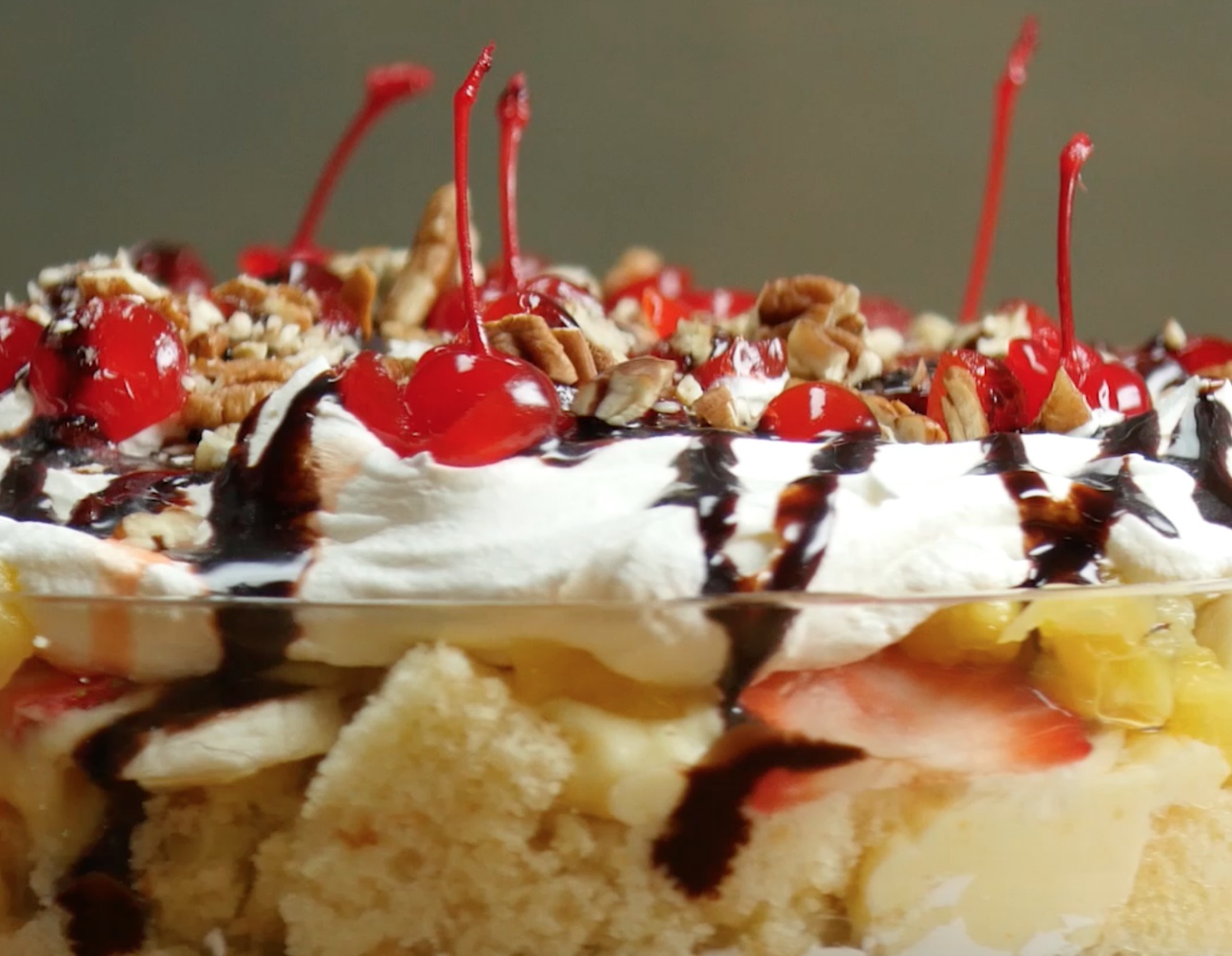 Banana Split Trifle With Yellow Cake Banana Split Trifle With Yellow Cake