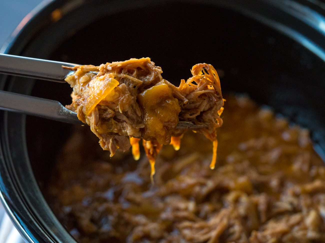 Slow Cooker Barbecue Peach Pulled Pork 12 Tomatoes
