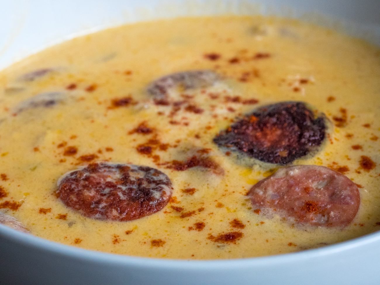 Kielbasa and Beer Cheese Soup 12 Tomatoes