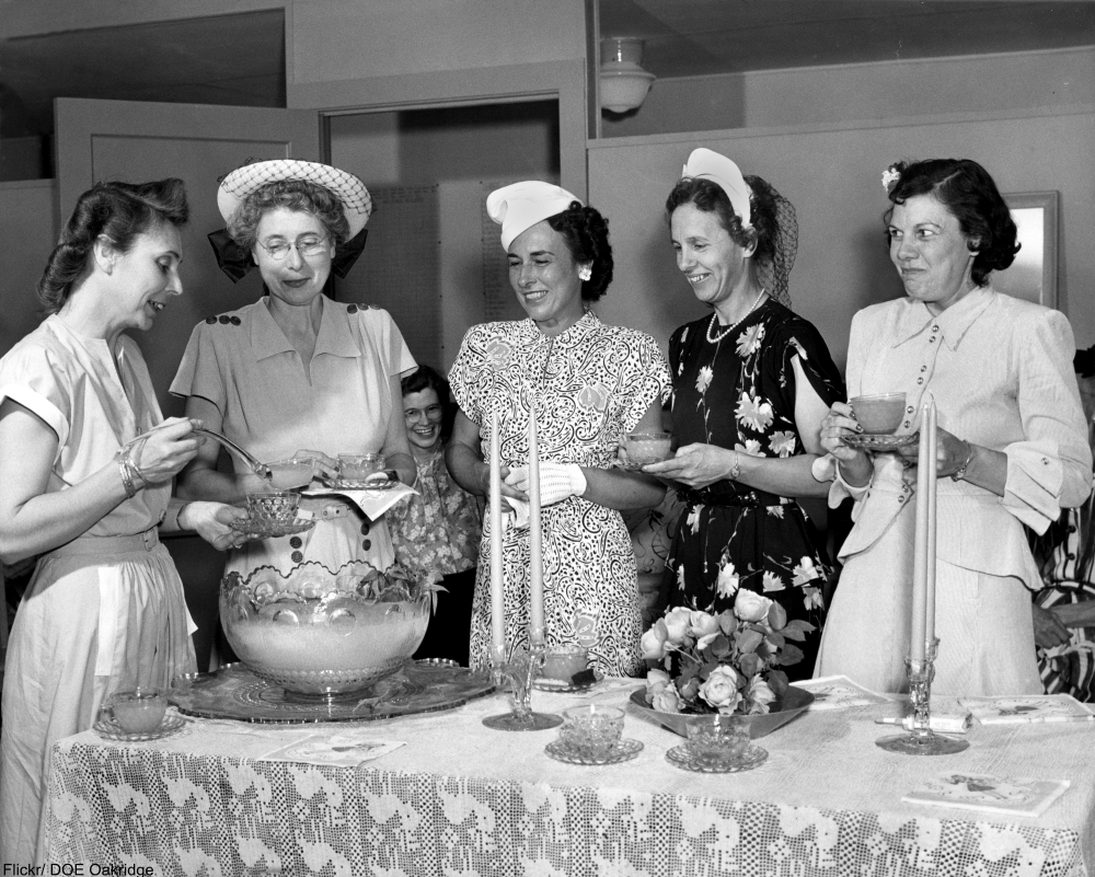ladies at a punch bowl