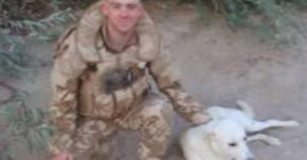 Source: YouTube/ForesterTV A service member and his dog.