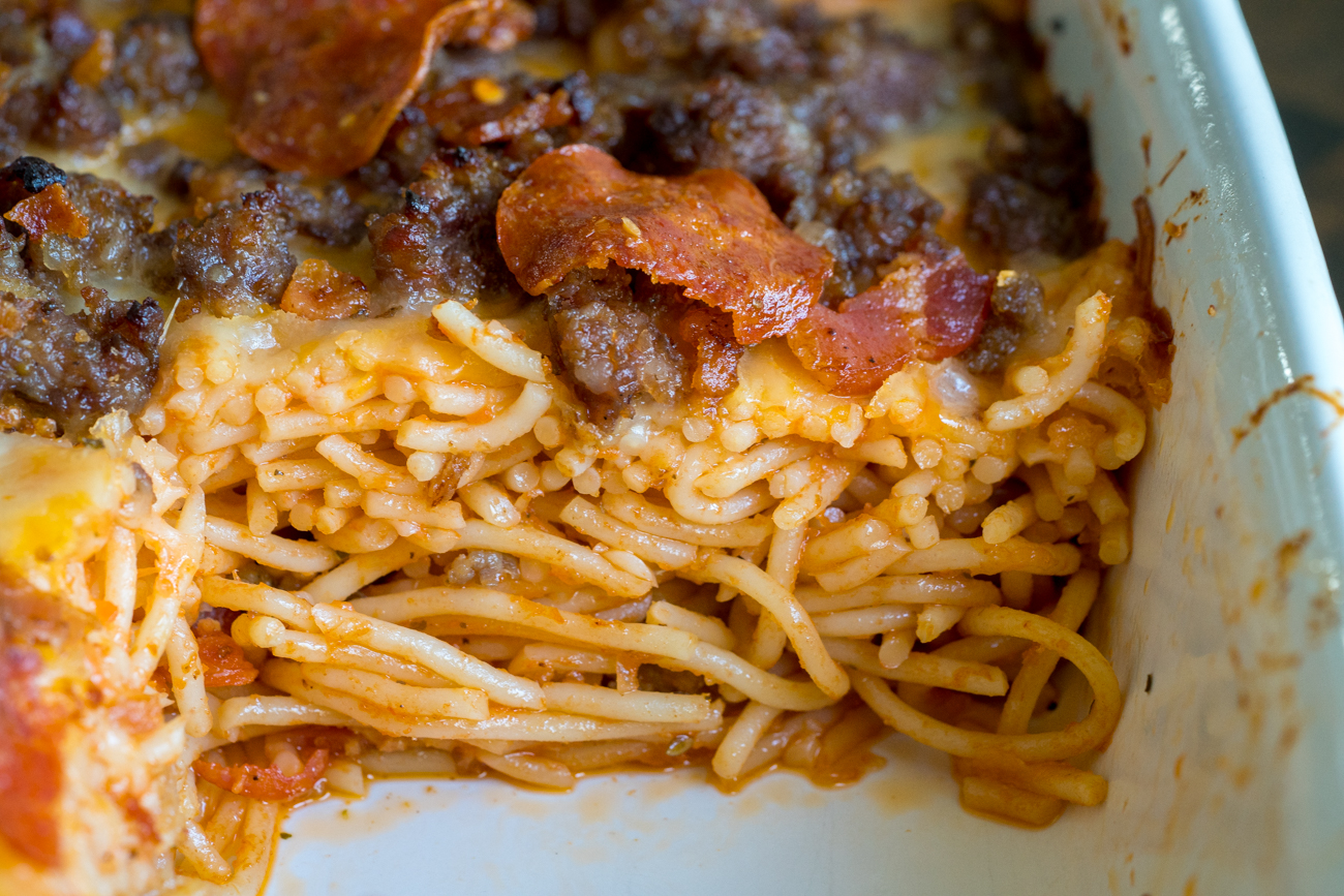 Meat Lover's Pizza Spaghetti Bake 9