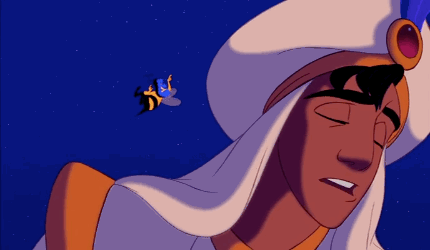 In Disney's "Aladdin," the genie reminds the hero to "bee" himself.