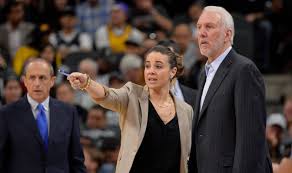 Becky Hammon pictured with Spurs Head Coach Gregg Poppovich.