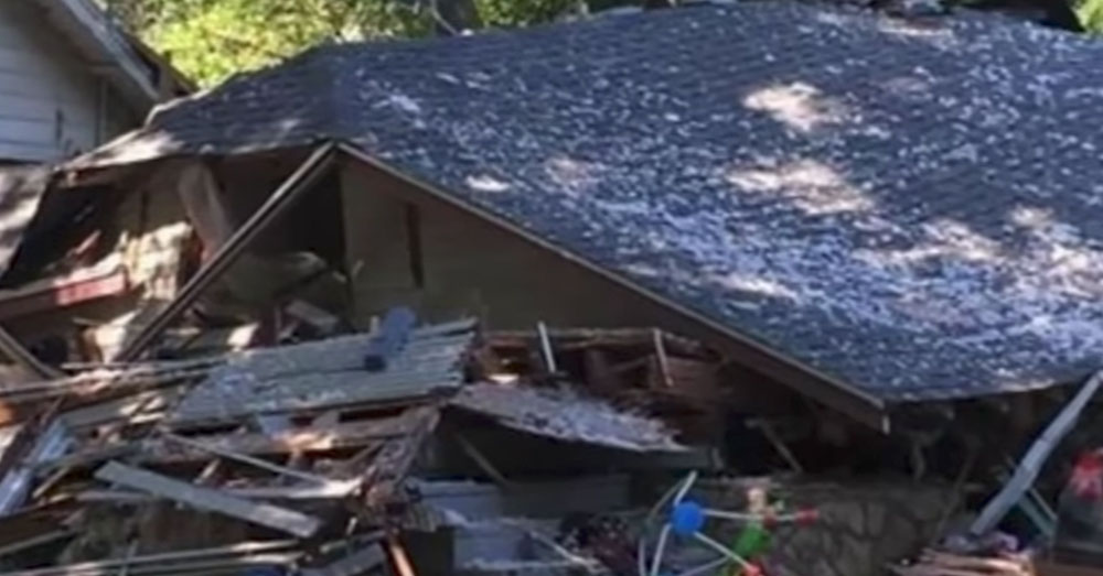 Source: YouTube/Inside Edition Ashley Nadeau's house was destroyed in an explosion.