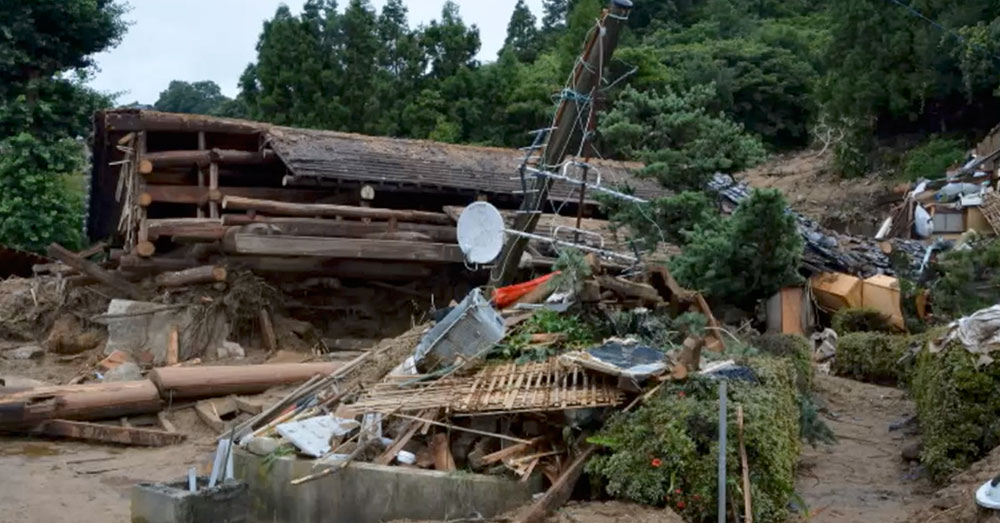Source: YouTube/Cities of the World A destroyed home in the Uwajima, Ehime Prefecture, in southern Japan.