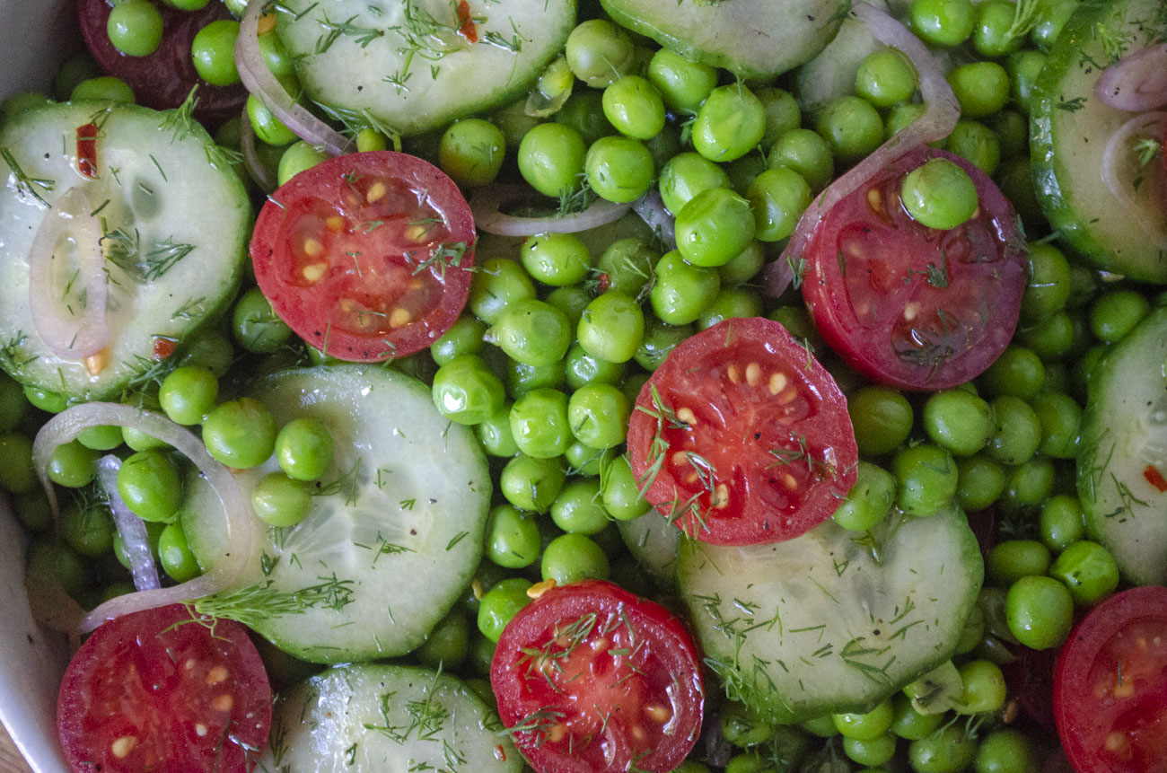 Dill Pea and Cucumber Salad 12 Tomatoes