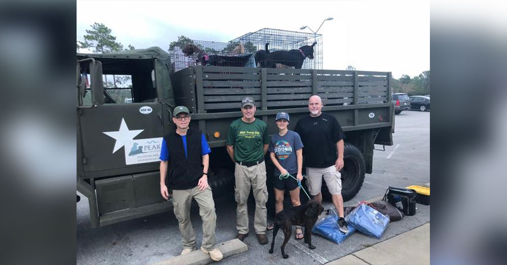 Source: Facebook/Peak Lab Rescue The animals were kenneled and placed in the back of a 5-ton military transport.