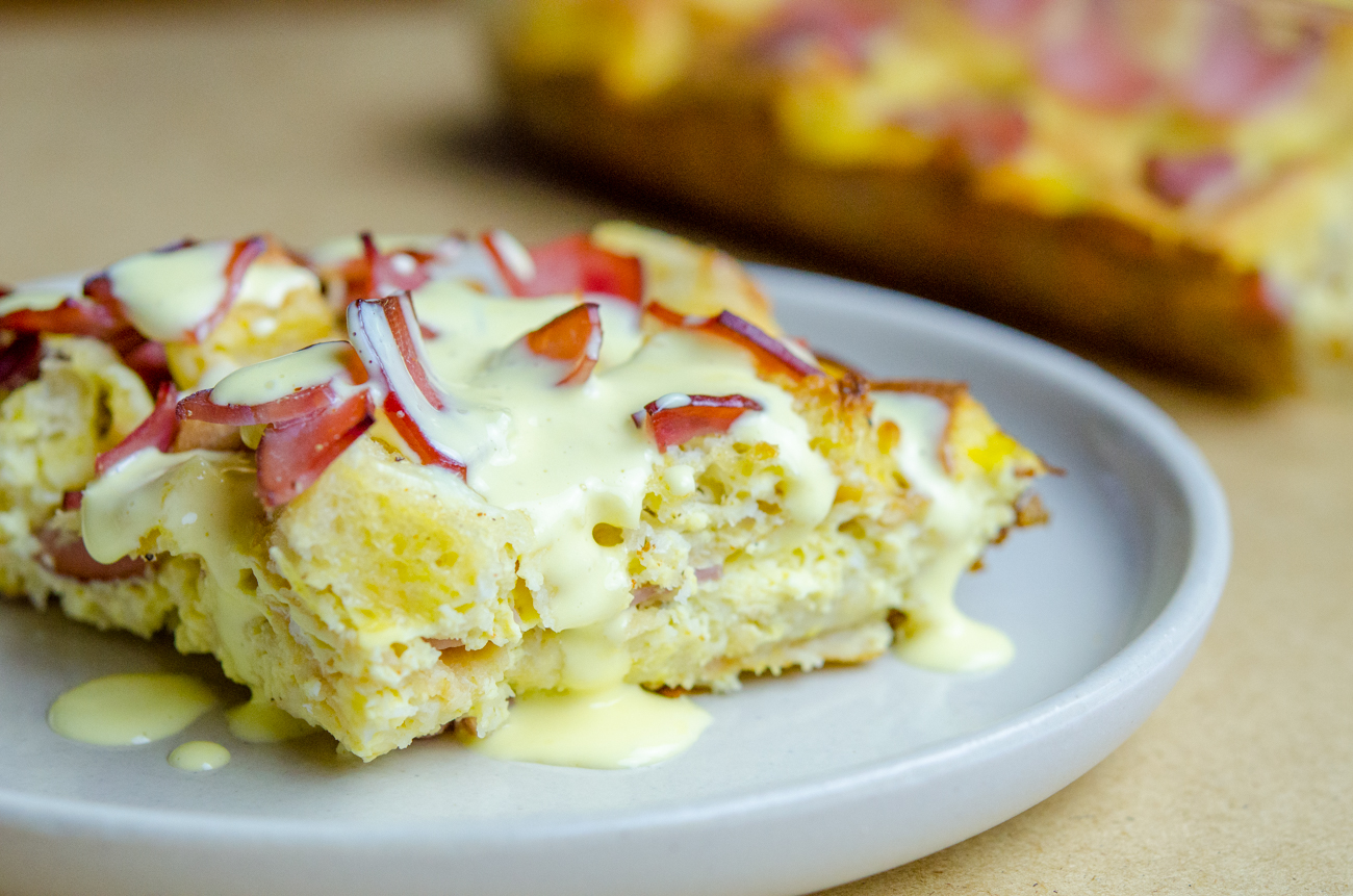 Overnight Eggs Benedict Breakfast Casserole Cooking Panda