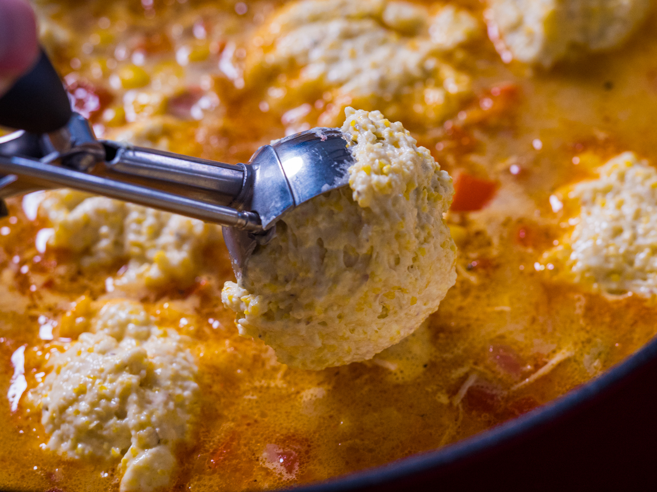 Southwest Chicken Chowder with Cornbread Dumplings 12 Tomatoes