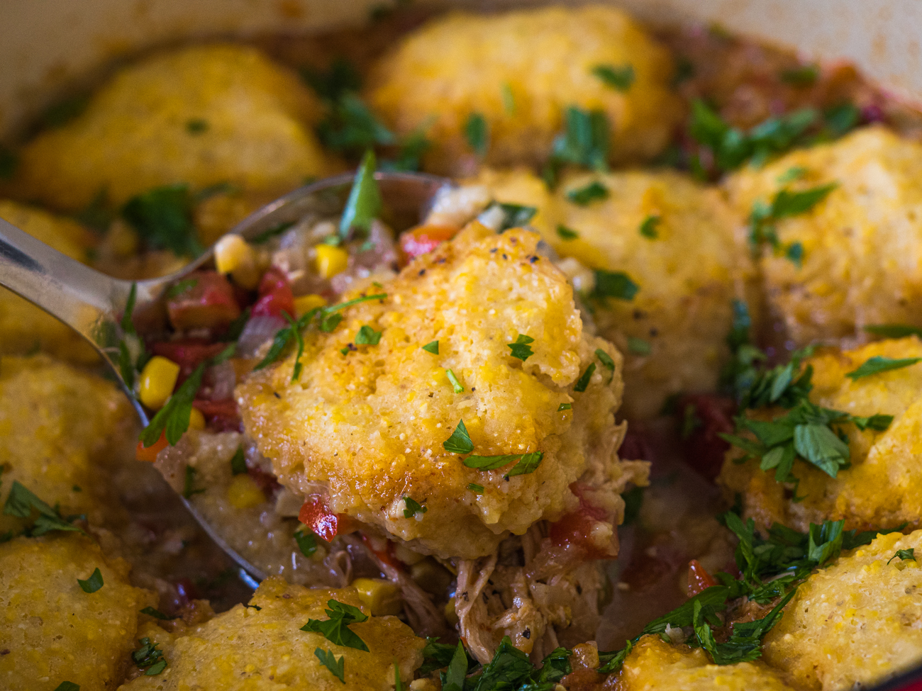 Southwest Chicken Chowder with Cornbread Dumplings 12 Tomatoes