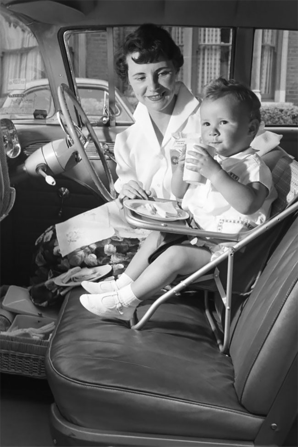 1950s car seat that looks quite flimsy