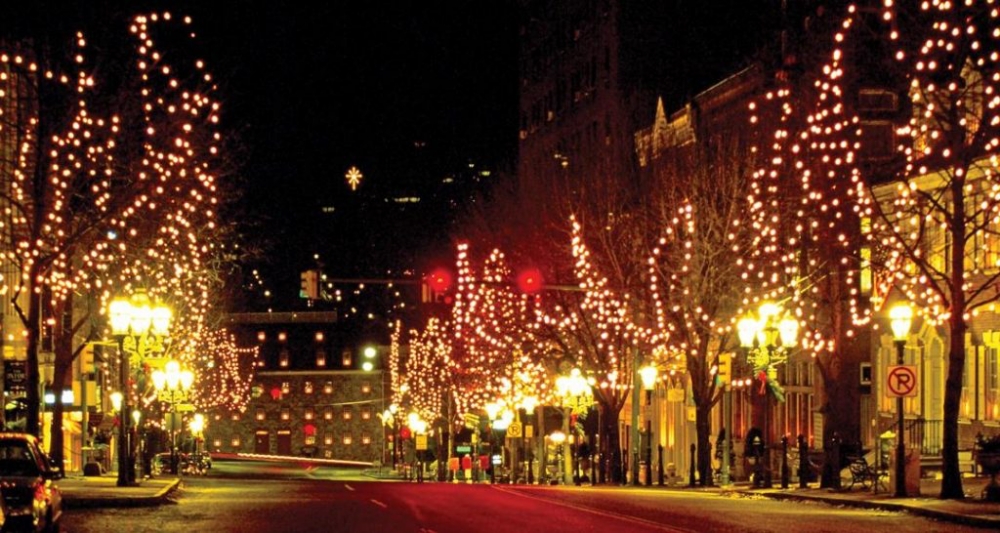 Christmas decorations in Bethlehem, Pennsylvania