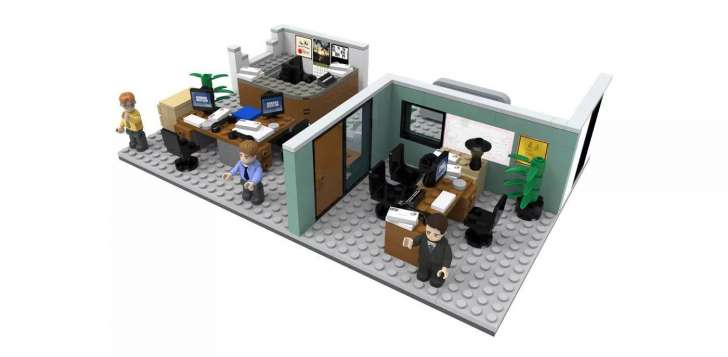 NBC The Office Dunder Mifflin Scranton Branch Construction Set Phatmojo Figures
