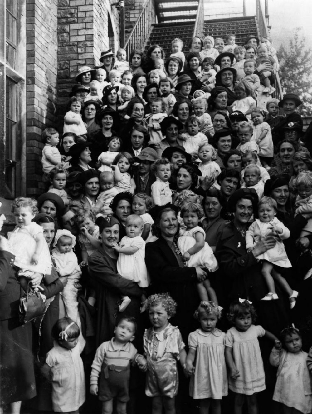 Participants in a baby show in England. 1950.