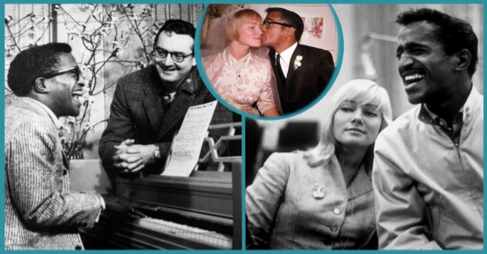 collage of May Britt and Sammy Davis, Jr.
