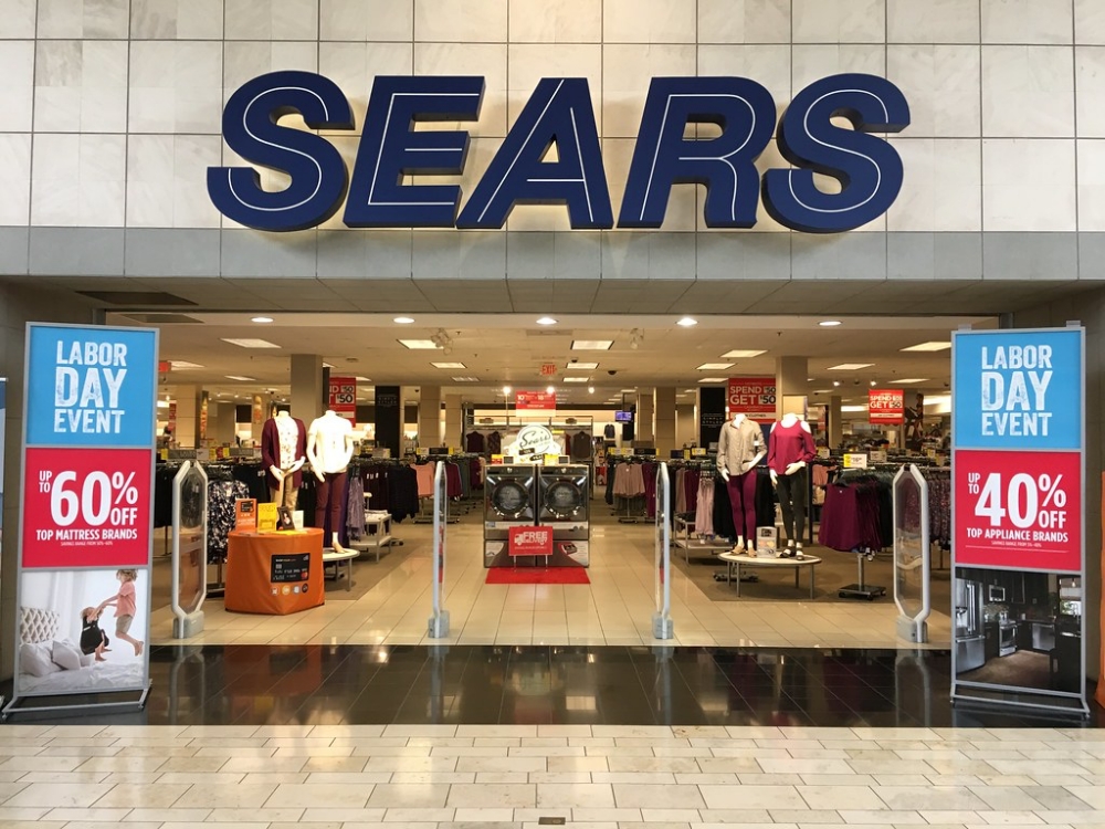 Sears store entrance inside a mall