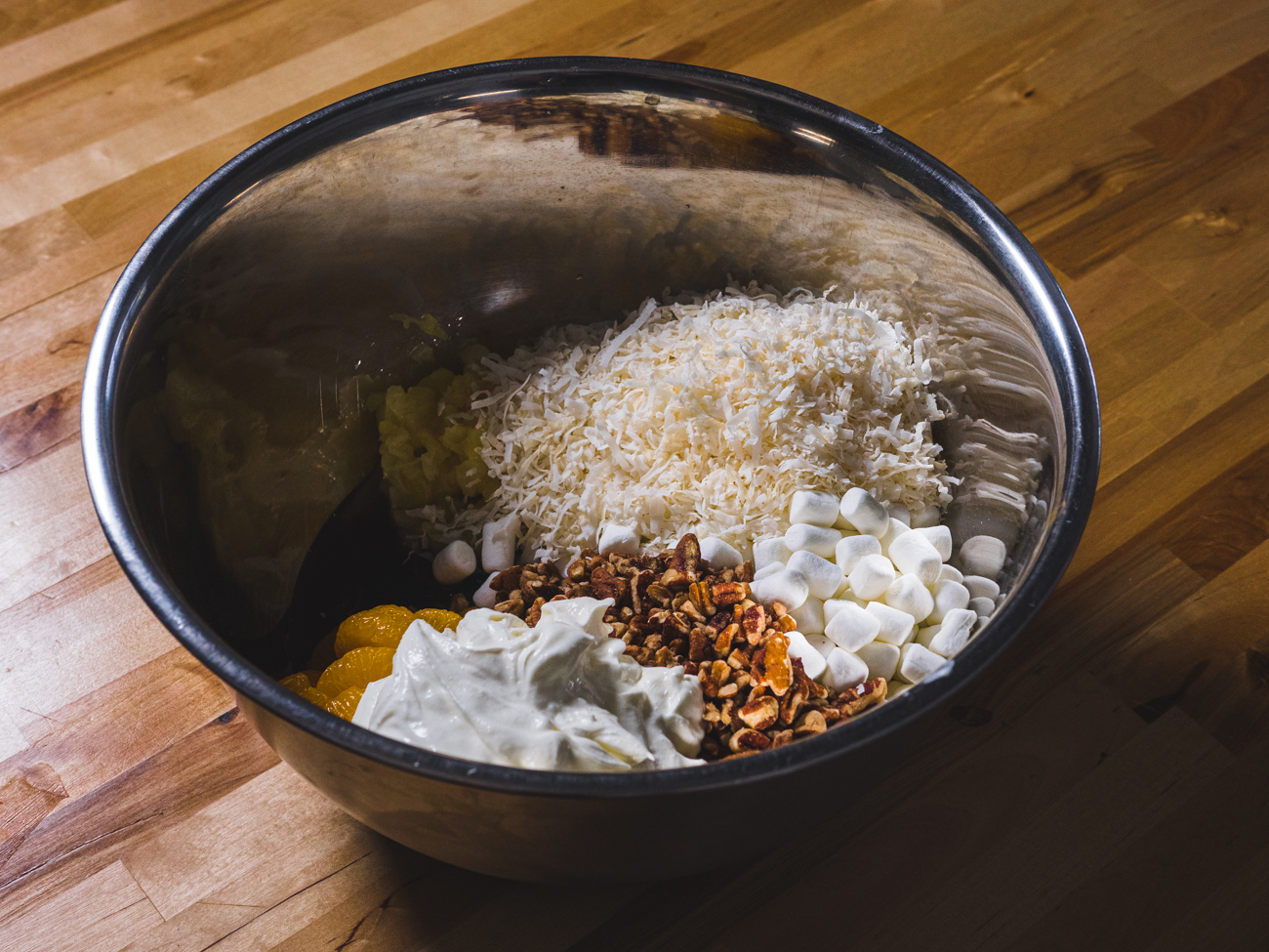 the making of holiday ambrosia is very simple