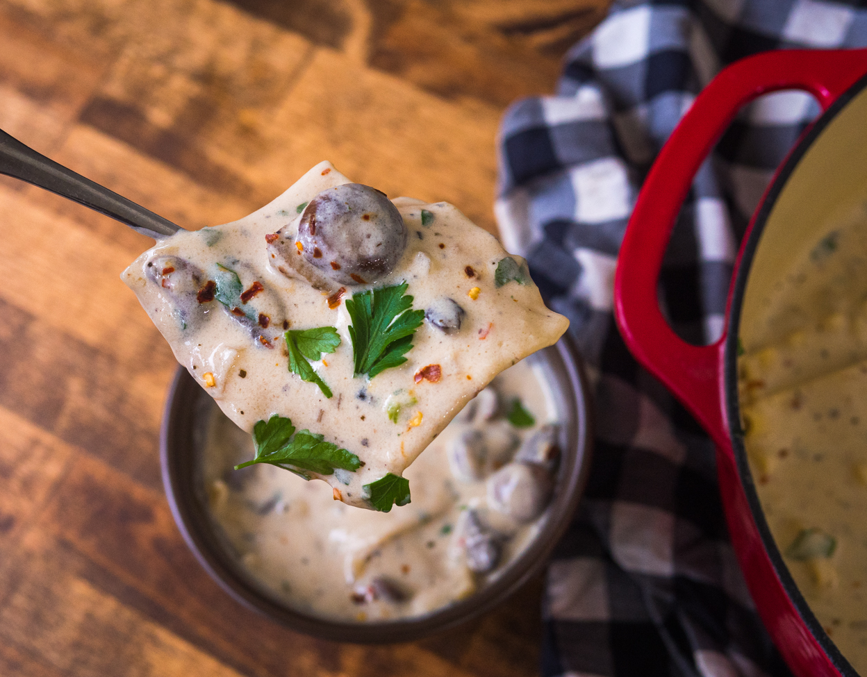 Roasted Garlic Alfredo Lasagna Soup Cooking Panda